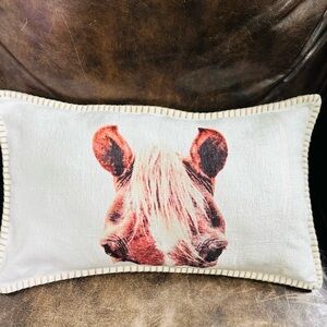 Horse accent pillow. Chenille cover only